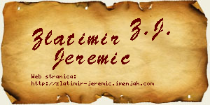 Zlatimir Jeremić vizit kartica